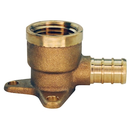 Apollo 1/2 in. Brass PEX Barb x 1/2 in. Female Pipe Thread Adapter 90-Degree Drop-Ear Elbow APXDEE12